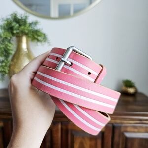 Preppy Gap Genuine Leather Vintage Belt Made In Italy Silver Buckle, Size L